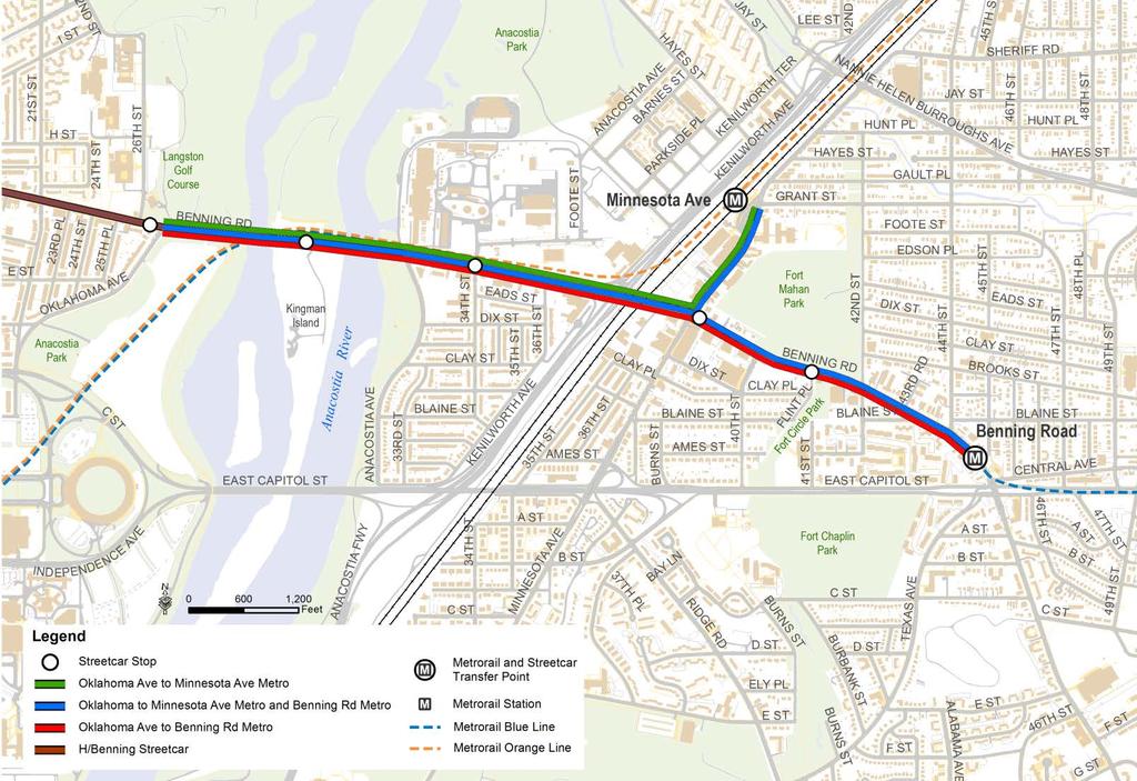 Figure 2-3: Streetcar Corridor Concepts Source: Benning Road