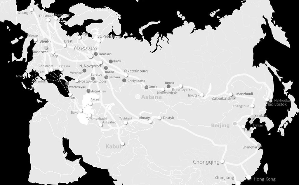 Transit routes of the Euro-Asian