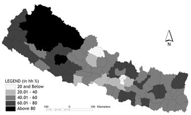 GIS Mapping Analysis of Energy Consumption Patterns in Nepal -Puspa Sharma Electricity consumption projected pattern pattern Kerosene consumption projected Fig 6 Households using electricity, 2005