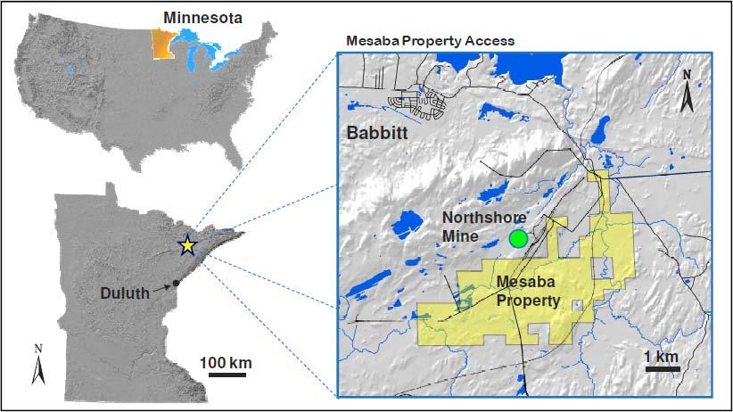 3.2 Sample Description The Mesaba copper-nickel deposit is located in the Mesabi Range of the Duluth intrusive complex located in North-eastern Minnesota (refer to Figure 3-5).