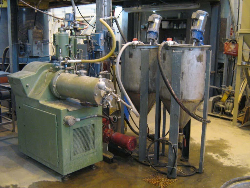 The mixing system was comprised of two 180L-capacity mix tanks with corresponding 250W variable speed agitators and it was designed to mix slurries at upwards of 60% solids with a particle top size