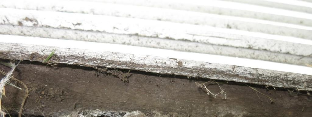 The wood sill that is bearing on