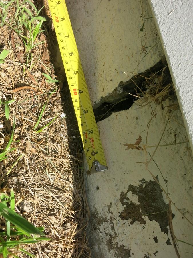 12. Cracks in the foundation are as large as ¾.