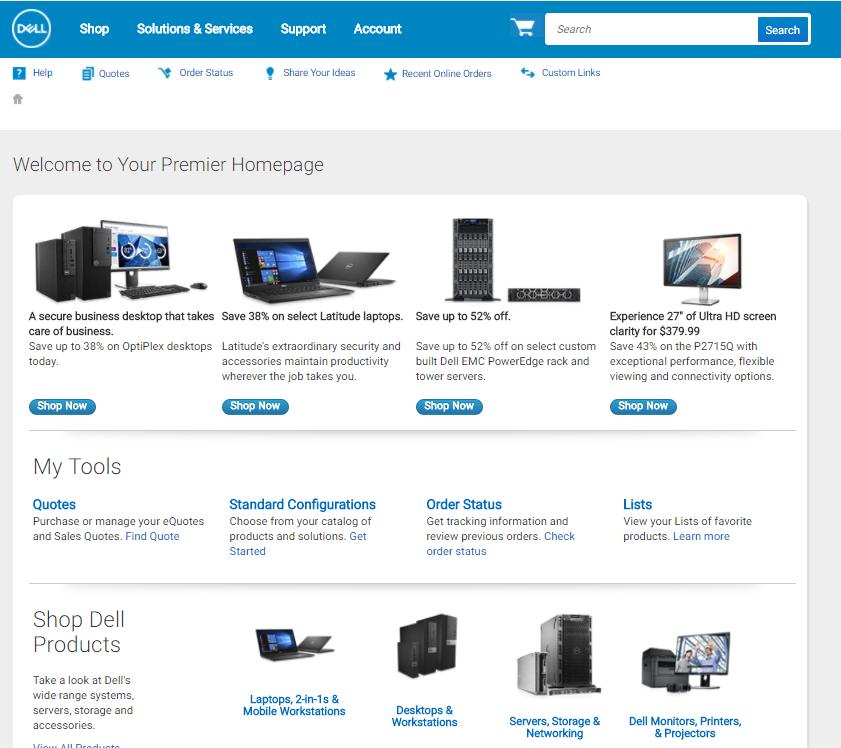 PremierConnect (B2B) Shopping and Ordering Guide PremierConnect is Dell s B2B ecommerce solution, integrating your eprocurement system with Dell s Premier Page.