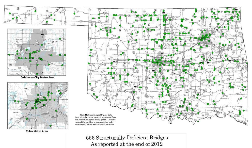 Figure 6-4. Structurally Deficient Bridges State Highway System Bridges Only Note: The information provided is generated from the National Bridge Inventory system.
