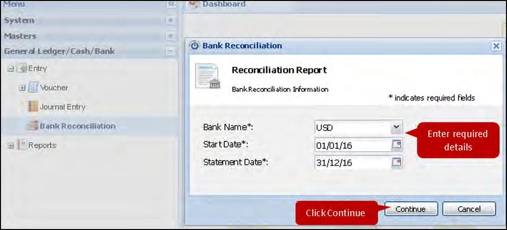 To do so, you need to check each item on the bank statement against your own books. Add transactions which do not appear, to the reconciliation window.