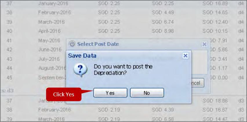 8.1.13 Unpost Asset Depreciation Unpost posted asset depreciation by following the steps listed below: Under the left side Menu bar of the dashboard,