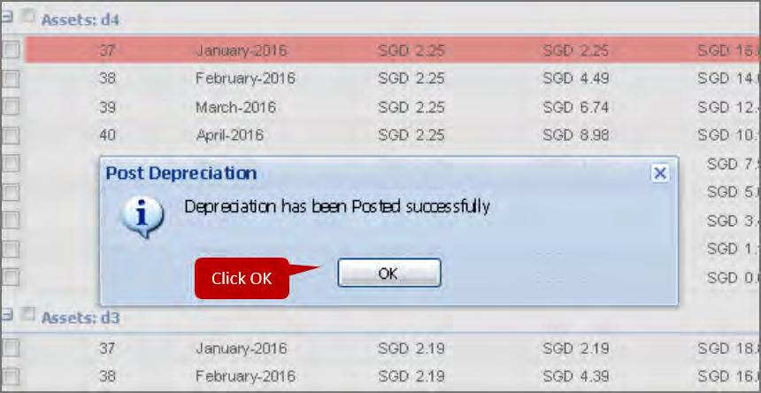 Unpost Depreciation window, with all posted asset depreciation, will open. Select the depreciation you want to unpost and click Unpost.