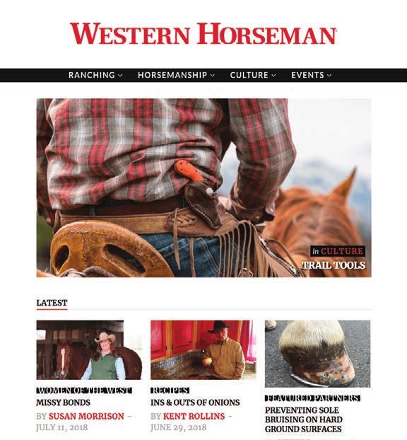 The Best of Western Horseman Online HIGHLIGHTS: Western Horseman is the leader in the equine industry for digital opportunity and innovation.