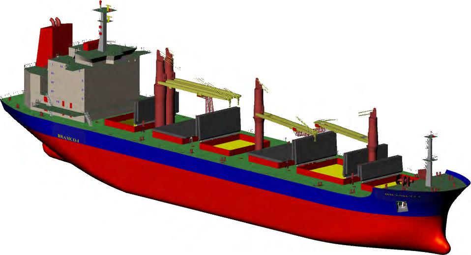 Conversion Projects Conversion of Tanker to Bulk Carrier A 180m tanker with a two longitudinal bulkhead configuration was converted to a Geared Bulk Carrier.