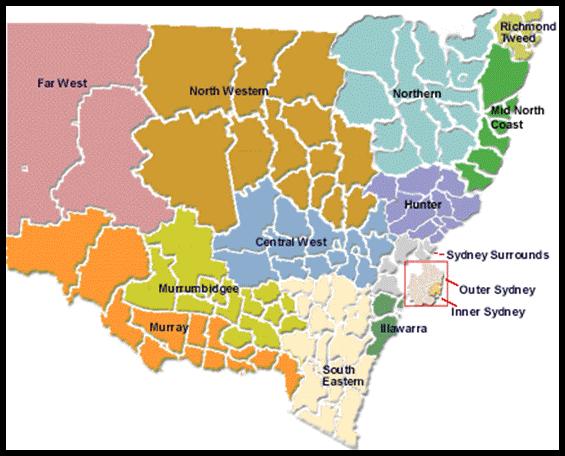 Figure 1: NSW Rural Property Investment Index: Land Use Regions Results and Discussion These research results focus on the analysis of the rural land transaction data for the 8 identified regions of