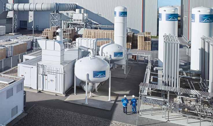 Oxygen generation 07 Containerised VPSA plant including backup system for 1,500Nm³/h (51 tpd) oxygen for glasswool plant in Germany.
