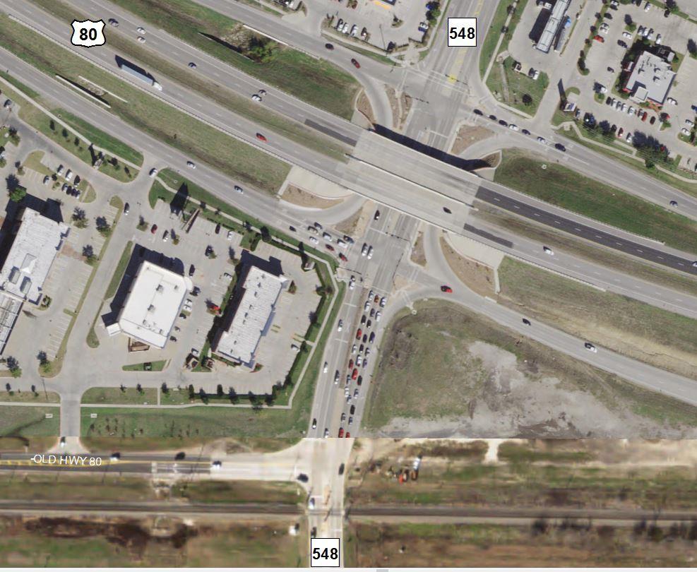 into FM 548 to access US 80. Recent improvements by TxDOT have created ample capacity at the interchange to accommodate much of the projected growth.
