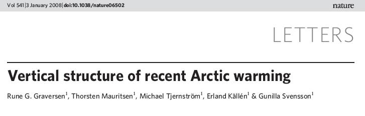 Questions concerning model predictions Amplified surface Arctic warming Our results do not imply that studies based on models forced by anticipated