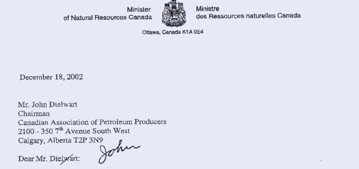 $15/per tonne Letter from Minister Dhaliwal to