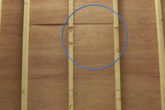 SOLUTION: If stud walls leans forward toward the top of the wall, two corrective procedure are available.
