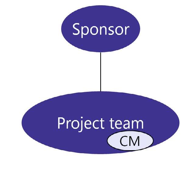 management resource can either sit on the project team (Team structure A below) or