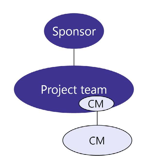 Team Structure A: Change management resource is inside project team Team Structure