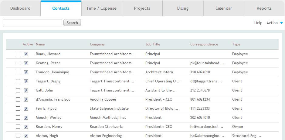 Quick Check 2. In ArchiOffice, select Contacts from the Navigation bar. 3. In the List of Contacts, look for records with Employee in the Type column. 4.