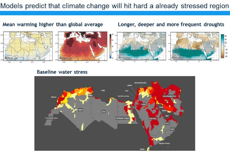 A 2 C world will have a massive impact on temperature & precipitation in MENA.