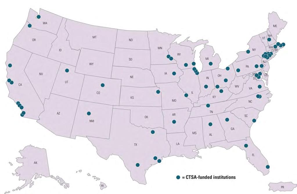 Clinical and Translational Science Awards (CTSA) Program Sites (n=62) National consortium of medical research sites Work together