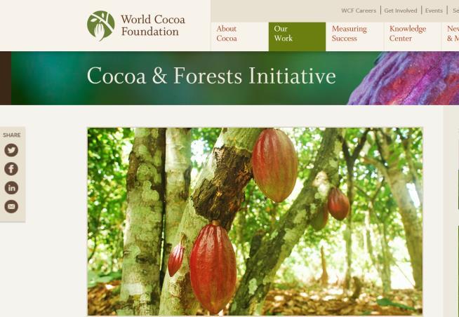 Private sector engagement at global level Zero-deforestation Cocoa FCPF (jointly with BioCF and PROFOR) is financing analytical work for a new initiative of the World Cocoa