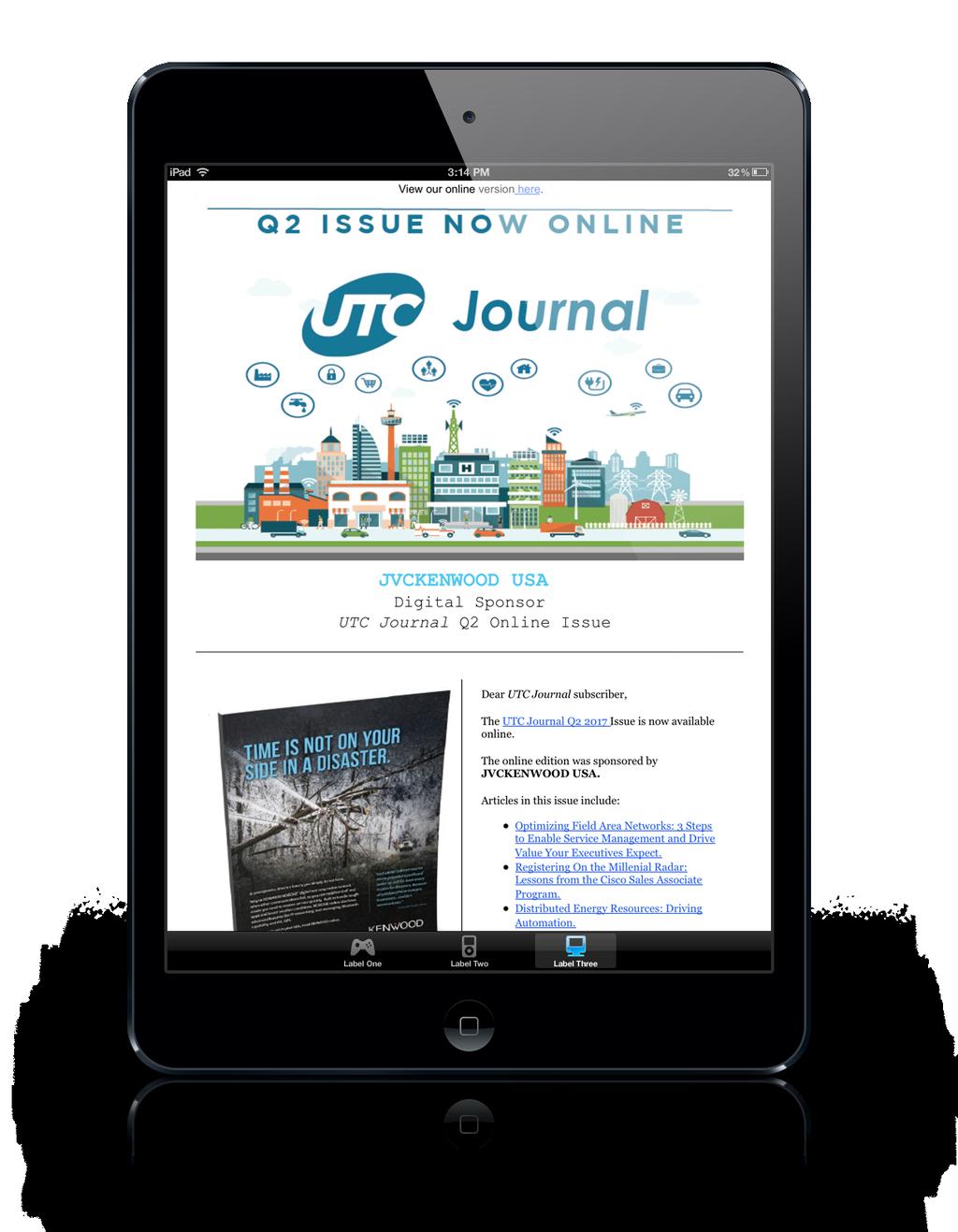 UTC Journal is also published online and viewed by unlimited readers. Annual analytics show upwards of 12,000 hits to our past online Journal issues.