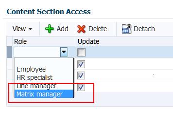 Enabling Access for Matrix Manager to a Content Type 1. Sign in to Oracle Fusion Applications. 2. In the Navigator, open the Profiles work area. 3. Click Manage Profile Types in the Tasks pane. 4.