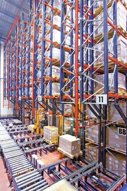 conventional racks of up to 15 m high.