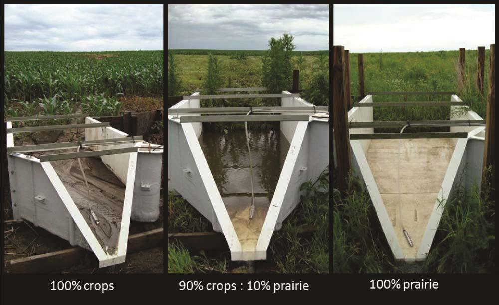 1 2 3 2 These flumes measure surface water movement and soil, nitrogen and phosphorus export from field experiment plots at the Neal Smith National Wildlife