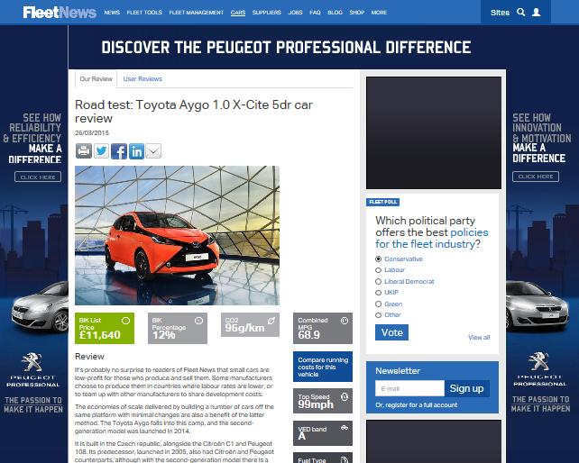 The Car Reviews Takeover The beauty of the Car Reviews Takeover is that the visitor to that page is there for a reason and therefore in the right frame of mind to act on the advertising, they are