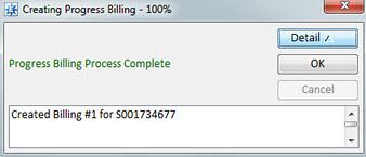 You can filter the queue by shipping or pricing branches or by the next billing date cut off. Use this new queue to drill into the Progress Billing window and adjust amounts or percentages.