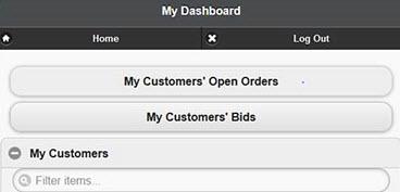bids for all the customers by the logged-in salesperson.