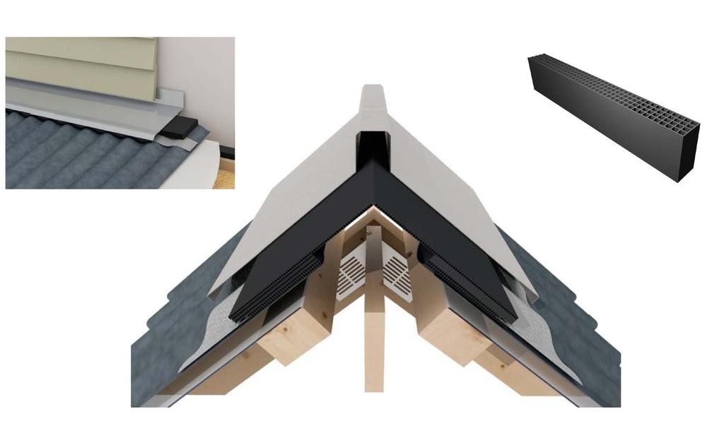 VENT Ventilated Apron Batten (AB20) - polypropylene ventilated batten used at barge/abutment to allow air to escape from the lower roof void. 2.