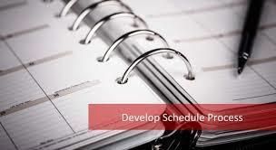 DEVELOP SCHEDULE PROCESS Pages 260-262 Develop Schedule Process: Outputs of Develop Schedule - Project Schedule result of the planning processes and the schedule network analysis Project Activities