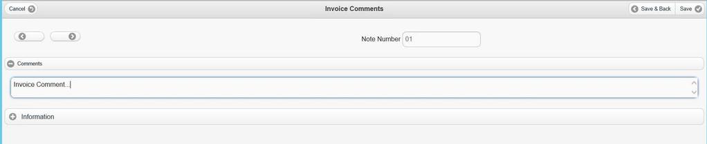 Invoice Comments Reduce