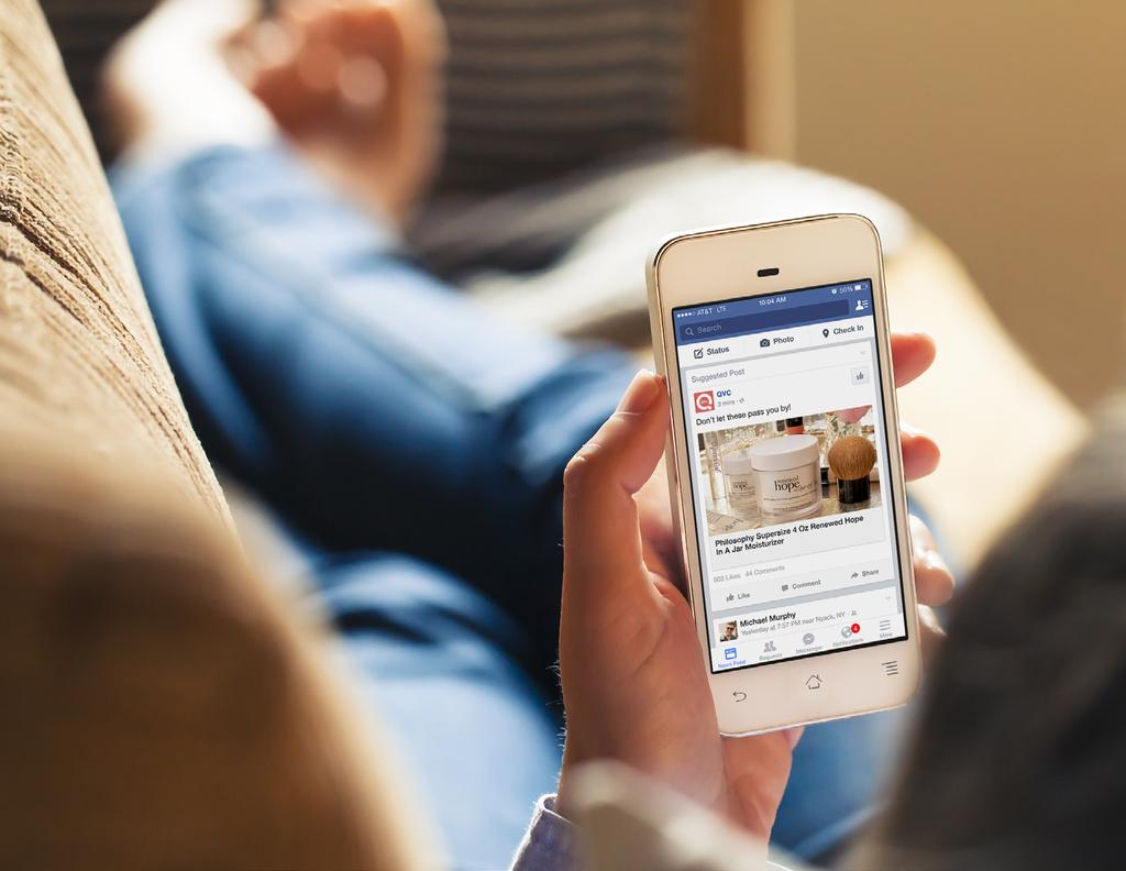 CASE STUDY Connecting Lifestyle Content To Products QVC originally relied on stock images to drive traffic from their Facebook DPAs to their ecommerce pages.
