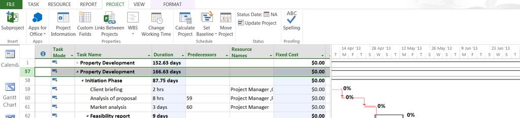 10. Project Plan Complete You have now completed the input of data for your project plan and must now set the project baseline so Microsoft Project 2013 (MP 2013) can support your ability to monitor