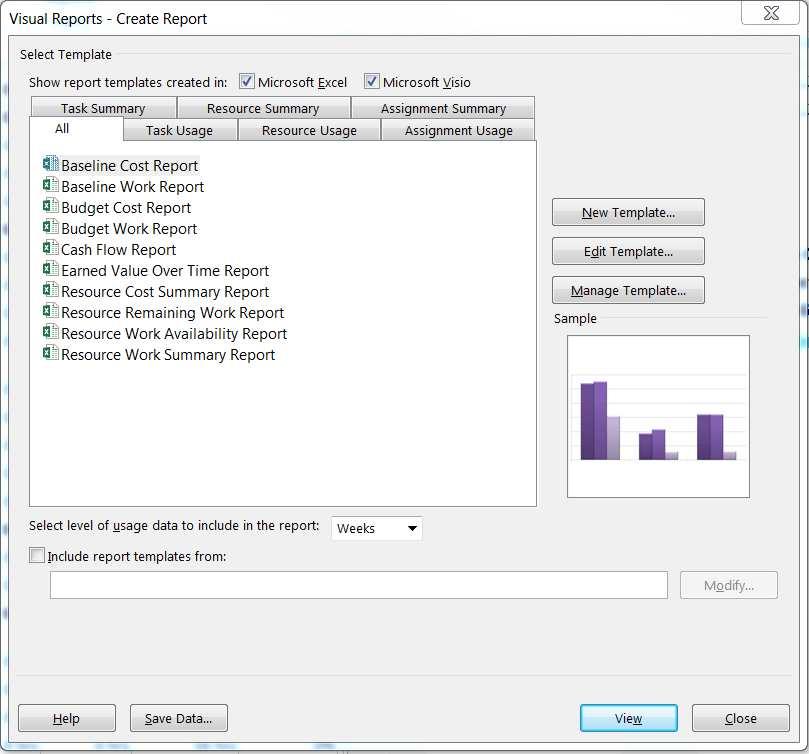 13. Reports Microsoft Project2013 (MP 2013) provides a new view for your reporting options.