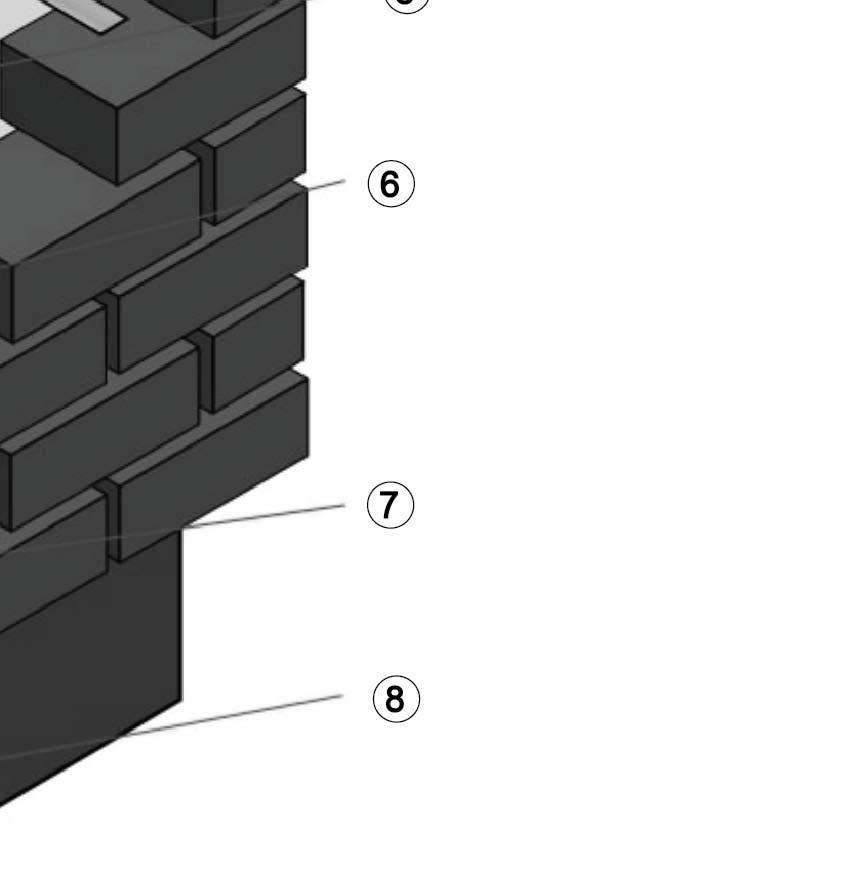 brick 5. insulation 6.
