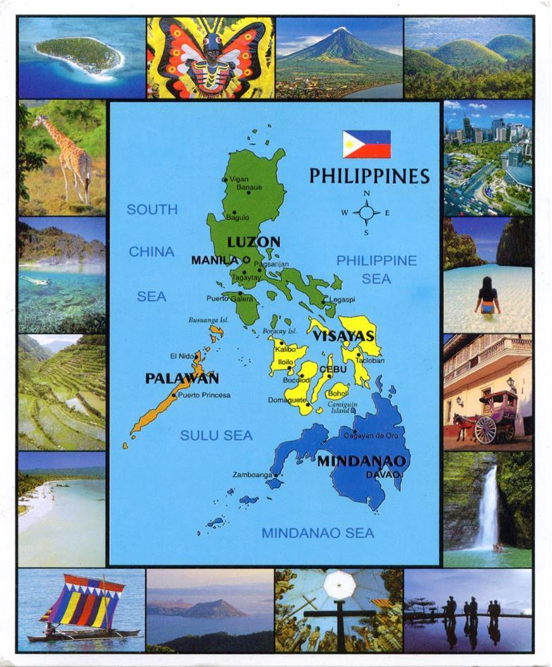 The Republic of the Philippines The Philippines lies in the heart of Southeast Asia, stretching more than 1,840 kilometers and is composed of 7,107 islands.