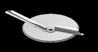 The distribution plate is balanced to prevent any vibration.