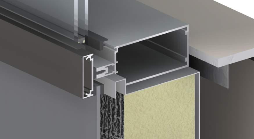 1: Mineral Wool Backpan 6mm Opaci Coat Glass with Metal Spacer Spandrel Air space 4 Mineral Wool Galvalume