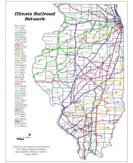 Illinois - High Density Railroad Traffic Nation s Largest Rail Hub (Chicago) 7,400 miles of track (2 nd largest rail system in U.S.