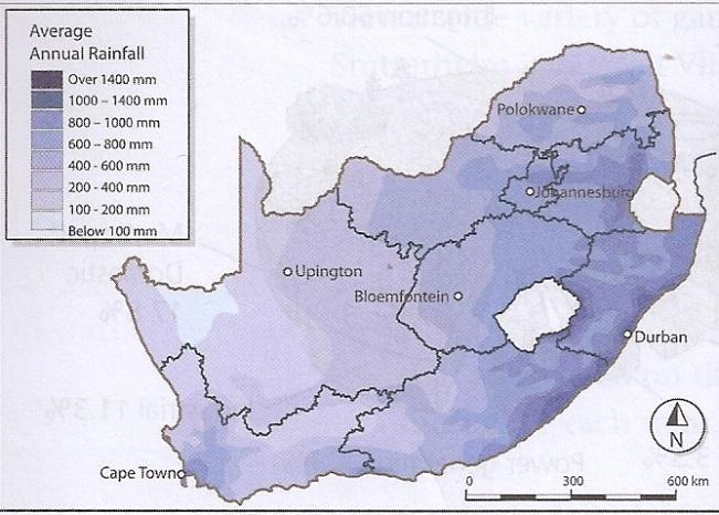 14 Rainfall map of South Africa River health and the care of catchment areas Vocabulary Catchment