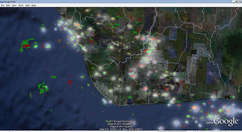 Nigeria: Satellite image of 2010 flaring