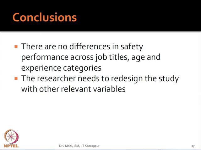(Refer Slide Time 50:33) So, that is why what is your conclusion there are no differences this is called the three way ANOVA