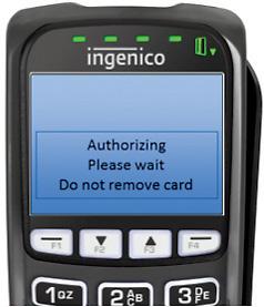 The ipp 320 PIN Pad Display Screen will ask your client to choose their method of entry: Insert Chip Card