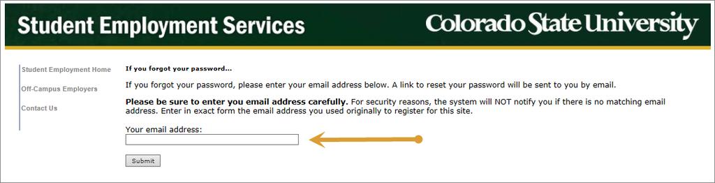 8. Enter the email address used when