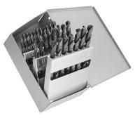 D R I L L S SETS 118 JOBBERS LENGTH, GENERAL PURPOSE, HIGH SPEED STEEL 1619 29 piece set in metal box Fractional Sizes, 1/16 1/2" by 64ths HIGH SPEED STEEL Surface Treated, Set EDP No.